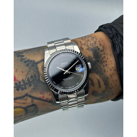 Custom Seiko Mod • Black Onyx DateJust President • 36mm